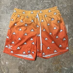 Invicta Kuru Shorts Mens Large Yellow Zenitsu Demon Slayer Anime x Gym Mesh